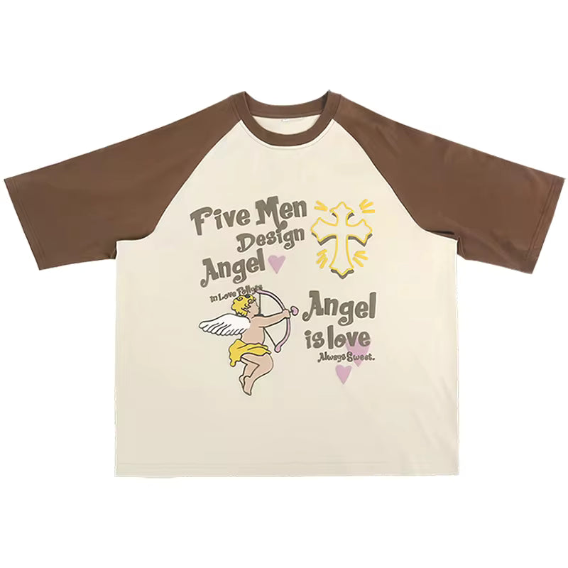 T-shirt en coton imprimé en relief