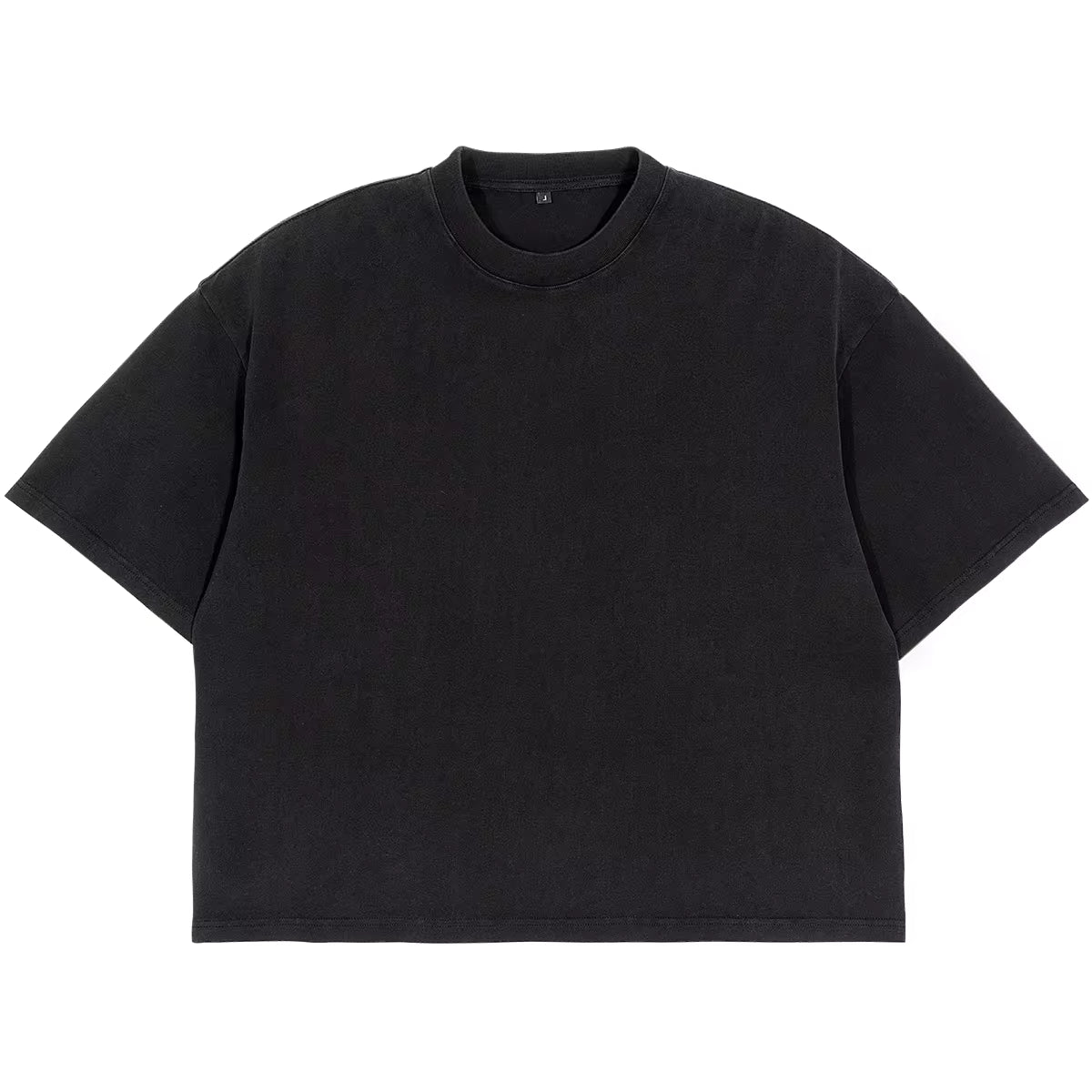 Cotton Acid Wash Cropped T-Shirt