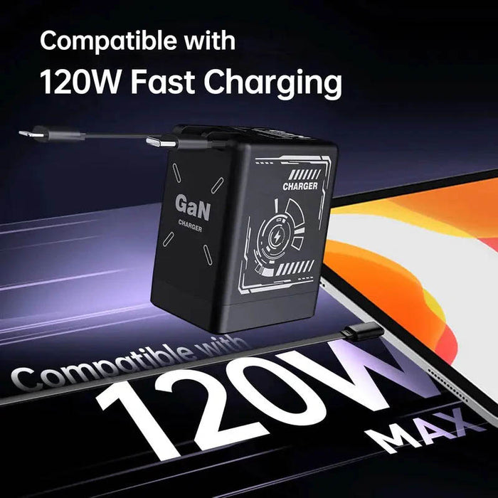 GaNPro 120W Retractable Fast Charger Cube