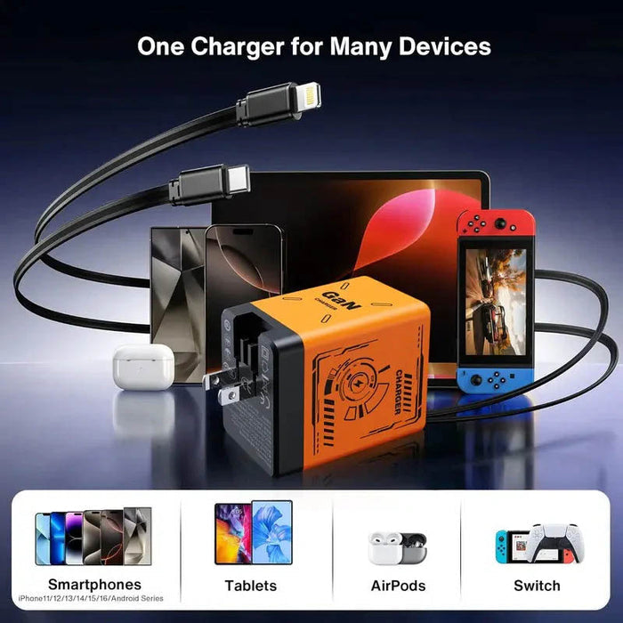 GaNPro 120W Retractable Fast Charger Cube